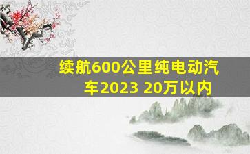 续航600公里纯电动汽车2023 20万以内